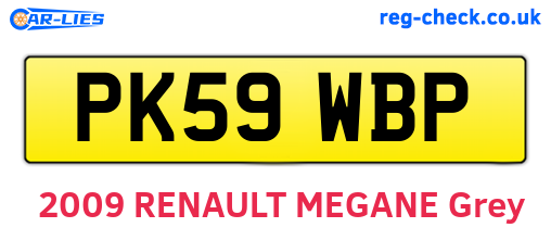 PK59WBP are the vehicle registration plates.
