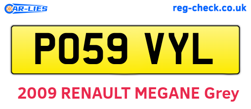 PO59VYL are the vehicle registration plates.