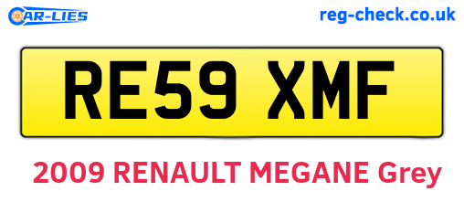 RE59XMF are the vehicle registration plates.