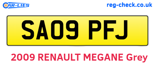 SA09PFJ are the vehicle registration plates.