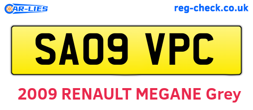 SA09VPC are the vehicle registration plates.