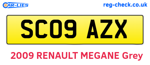 SC09AZX are the vehicle registration plates.