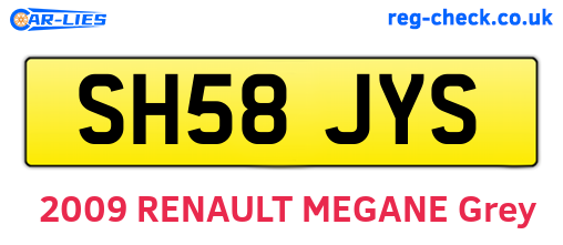 SH58JYS are the vehicle registration plates.