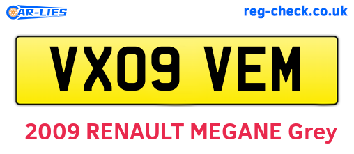 VX09VEM are the vehicle registration plates.