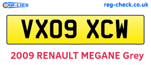 VX09XCW are the vehicle registration plates.