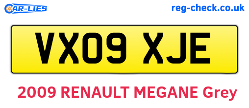 VX09XJE are the vehicle registration plates.