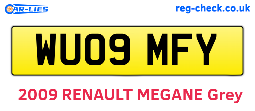 WU09MFY are the vehicle registration plates.