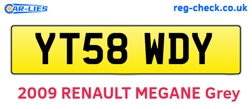 YT58WDY are the vehicle registration plates.