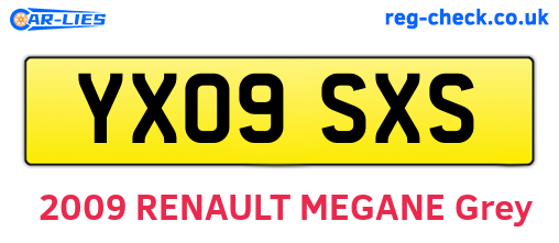 YX09SXS are the vehicle registration plates.