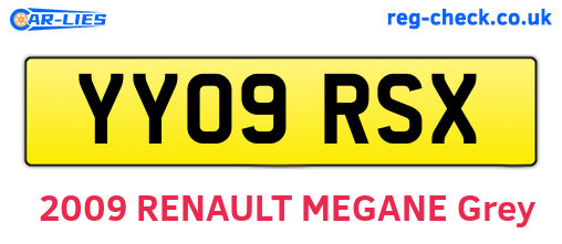 YY09RSX are the vehicle registration plates.