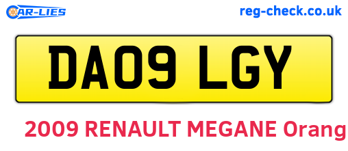 DA09LGY are the vehicle registration plates.