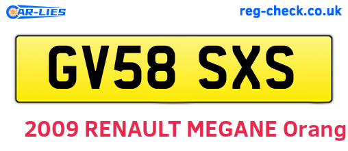 GV58SXS are the vehicle registration plates.