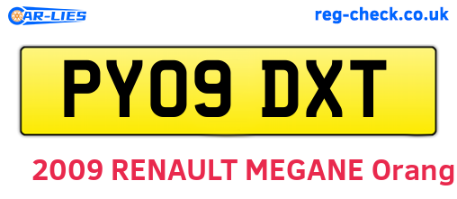 PY09DXT are the vehicle registration plates.