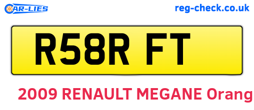 R58RFT are the vehicle registration plates.