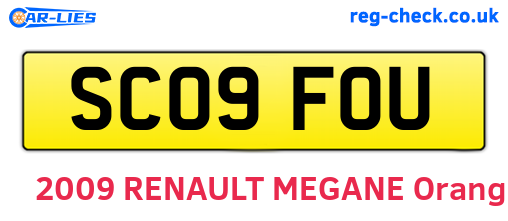 SC09FOU are the vehicle registration plates.