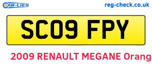 SC09FPY are the vehicle registration plates.