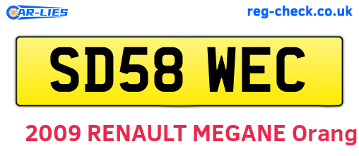 SD58WEC are the vehicle registration plates.