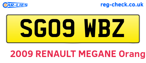 SG09WBZ are the vehicle registration plates.