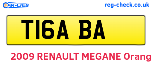 T16ABA are the vehicle registration plates.