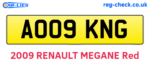 AO09KNG are the vehicle registration plates.
