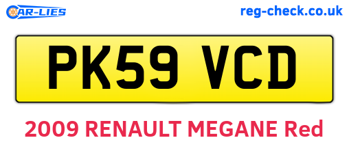 PK59VCD are the vehicle registration plates.