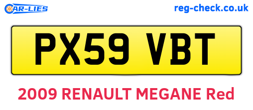 PX59VBT are the vehicle registration plates.