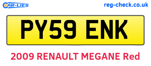 PY59ENK are the vehicle registration plates.