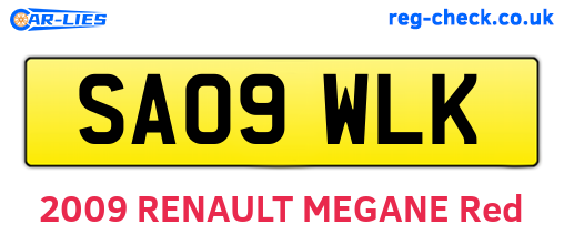 SA09WLK are the vehicle registration plates.