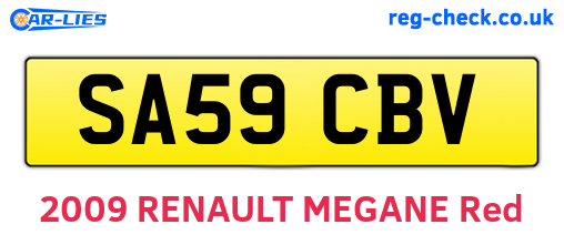 SA59CBV are the vehicle registration plates.