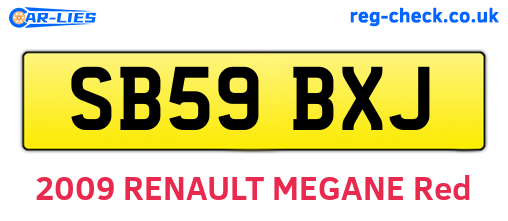 SB59BXJ are the vehicle registration plates.