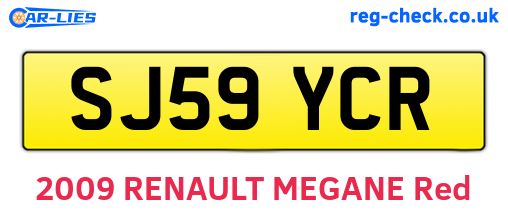 SJ59YCR are the vehicle registration plates.