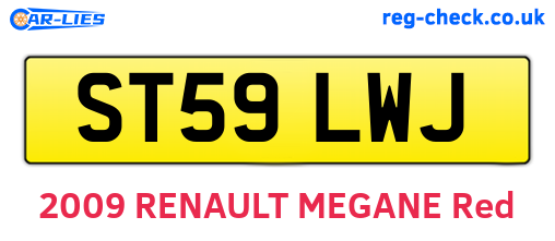 ST59LWJ are the vehicle registration plates.