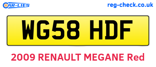 WG58HDF are the vehicle registration plates.