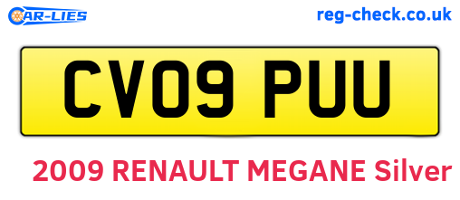 CV09PUU are the vehicle registration plates.