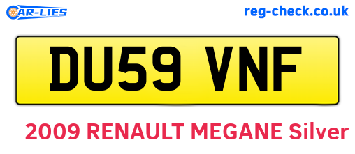 DU59VNF are the vehicle registration plates.