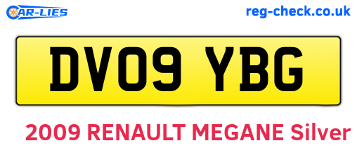 DV09YBG are the vehicle registration plates.