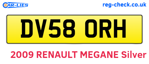 DV58ORH are the vehicle registration plates.