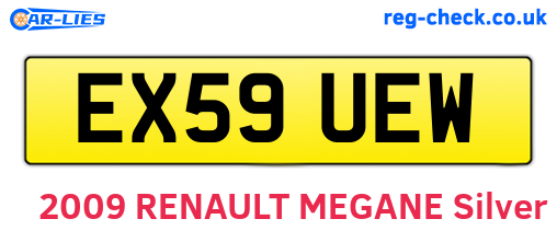 EX59UEW are the vehicle registration plates.