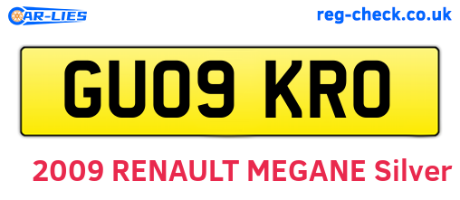 GU09KRO are the vehicle registration plates.