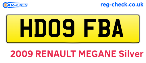 HD09FBA are the vehicle registration plates.