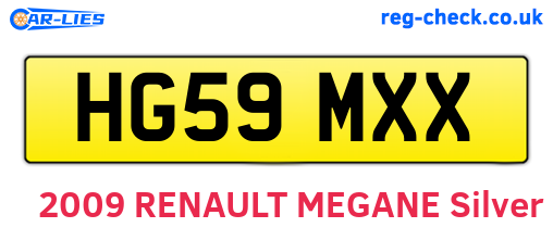 HG59MXX are the vehicle registration plates.