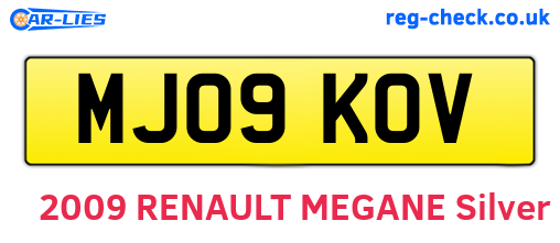 MJ09KOV are the vehicle registration plates.