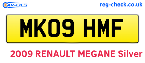 MK09HMF are the vehicle registration plates.
