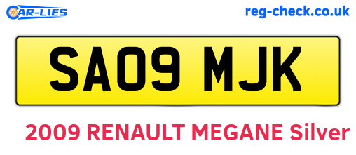 SA09MJK are the vehicle registration plates.