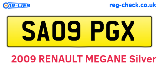 SA09PGX are the vehicle registration plates.