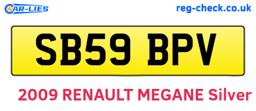 SB59BPV are the vehicle registration plates.