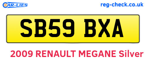 SB59BXA are the vehicle registration plates.