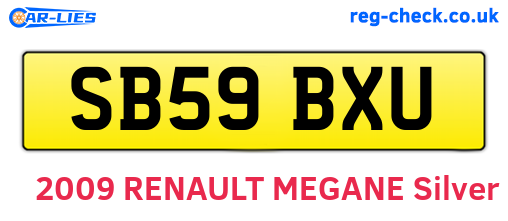 SB59BXU are the vehicle registration plates.