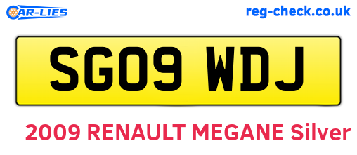 SG09WDJ are the vehicle registration plates.