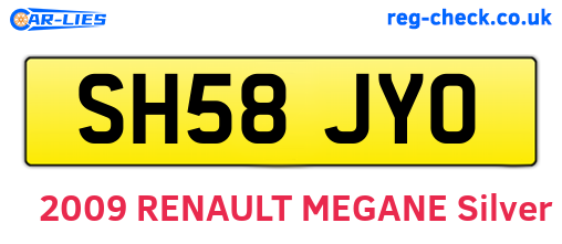 SH58JYO are the vehicle registration plates.